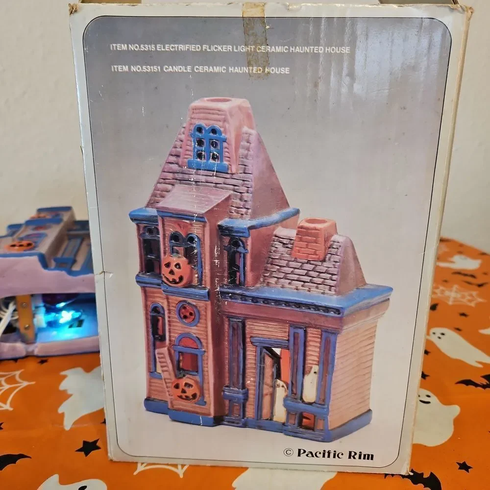 Pacific Rim Electrified Ceramic Haunted House with Lights